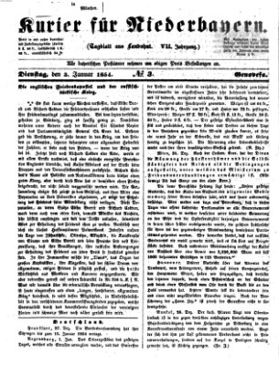 Kurier für Niederbayern Dienstag 3. Januar 1854