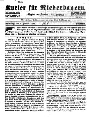 Kurier für Niederbayern Samstag 7. Januar 1854