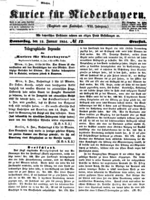 Kurier für Niederbayern Donnerstag 12. Januar 1854