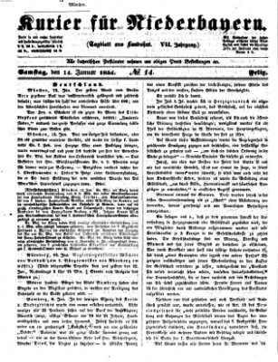 Kurier für Niederbayern Samstag 14. Januar 1854