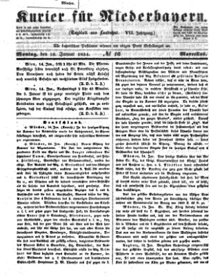 Kurier für Niederbayern Montag 16. Januar 1854