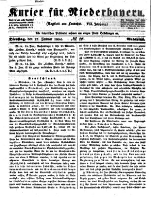 Kurier für Niederbayern Dienstag 17. Januar 1854