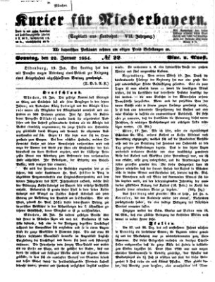 Kurier für Niederbayern Sonntag 22. Januar 1854