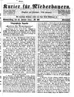 Kurier für Niederbayern Donnerstag 26. Januar 1854