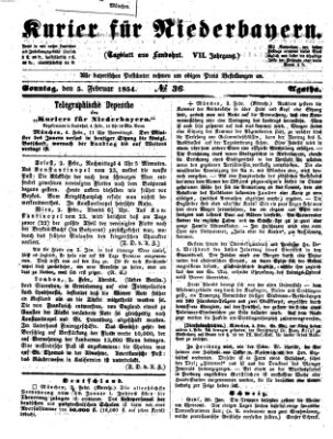 Kurier für Niederbayern Sonntag 5. Februar 1854