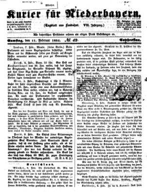 Kurier für Niederbayern Samstag 11. Februar 1854