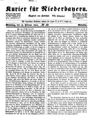 Kurier für Niederbayern Sonntag 12. Februar 1854