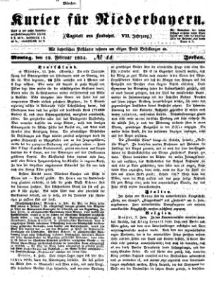 Kurier für Niederbayern Montag 13. Februar 1854