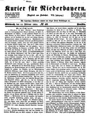 Kurier für Niederbayern Mittwoch 15. Februar 1854