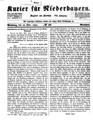 Kurier für Niederbayern Sonntag 19. Februar 1854