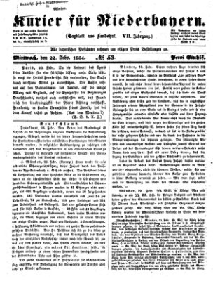 Kurier für Niederbayern Mittwoch 22. Februar 1854