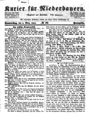 Kurier für Niederbayern Donnerstag 9. März 1854