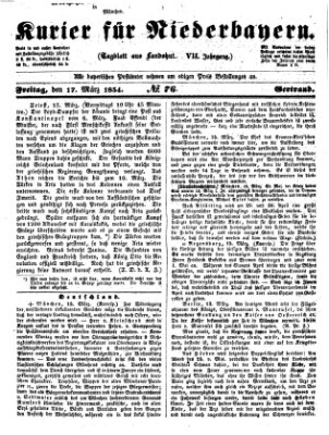 Kurier für Niederbayern Freitag 17. März 1854