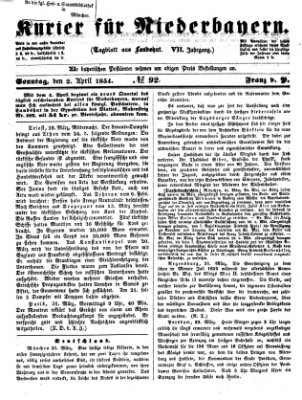 Kurier für Niederbayern Sonntag 2. April 1854