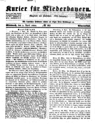 Kurier für Niederbayern Mittwoch 5. April 1854