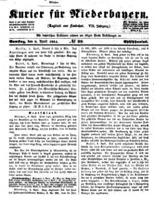 Kurier für Niederbayern Samstag 8. April 1854