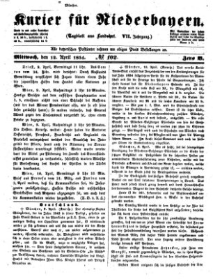 Kurier für Niederbayern Mittwoch 12. April 1854