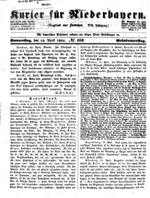 Kurier für Niederbayern Donnerstag 13. April 1854