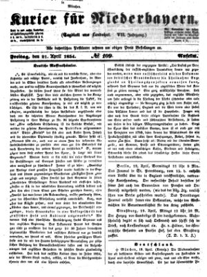 Kurier für Niederbayern Freitag 21. April 1854