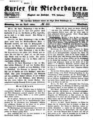 Kurier für Niederbayern Sonntag 23. April 1854