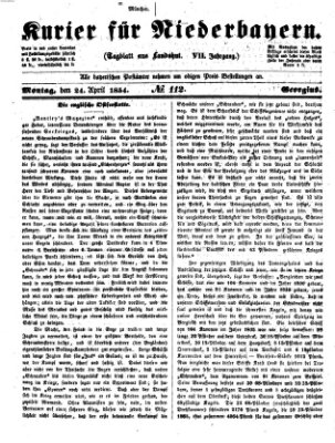 Kurier für Niederbayern Montag 24. April 1854