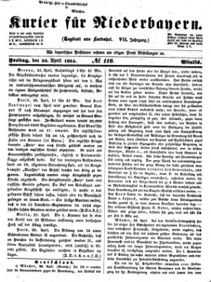 Kurier für Niederbayern Freitag 28. April 1854