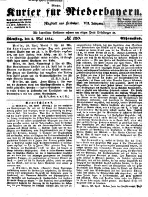 Kurier für Niederbayern Dienstag 2. Mai 1854