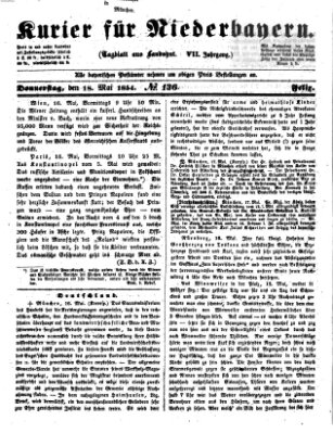 Kurier für Niederbayern Donnerstag 18. Mai 1854