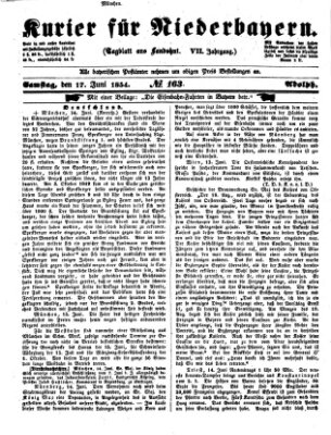 Kurier für Niederbayern Samstag 17. Juni 1854