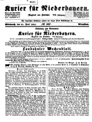 Kurier für Niederbayern Mittwoch 21. Juni 1854