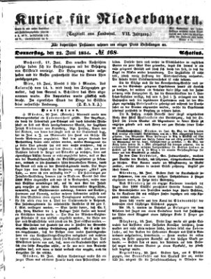 Kurier für Niederbayern Donnerstag 22. Juni 1854