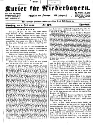 Kurier für Niederbayern Samstag 1. Juli 1854