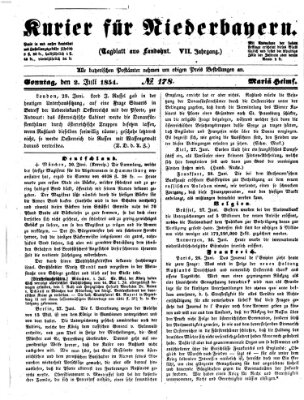 Kurier für Niederbayern Sonntag 2. Juli 1854