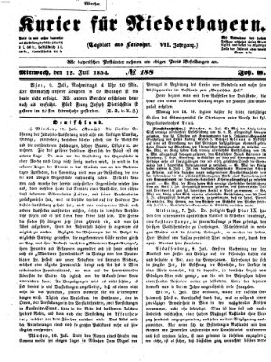 Kurier für Niederbayern Mittwoch 12. Juli 1854