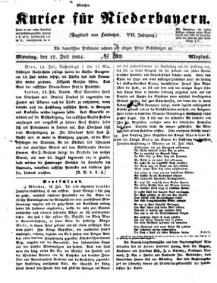 Kurier für Niederbayern Montag 17. Juli 1854