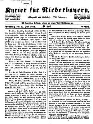 Kurier für Niederbayern Sonntag 30. Juli 1854