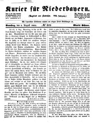 Kurier für Niederbayern Samstag 5. August 1854