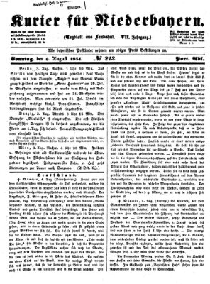 Kurier für Niederbayern Sonntag 6. August 1854