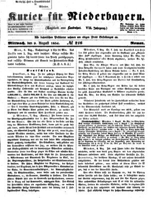 Kurier für Niederbayern Mittwoch 9. August 1854