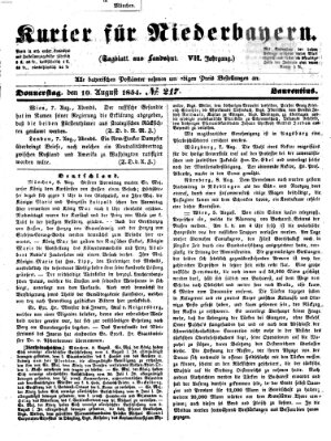 Kurier für Niederbayern Donnerstag 10. August 1854