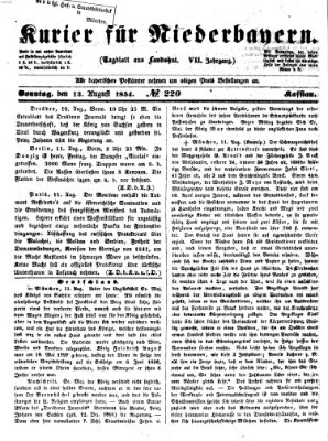 Kurier für Niederbayern Sonntag 13. August 1854