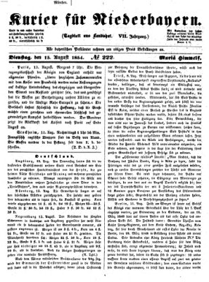 Kurier für Niederbayern Dienstag 15. August 1854