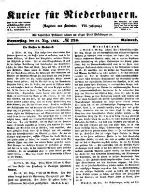 Kurier für Niederbayern Donnerstag 31. August 1854