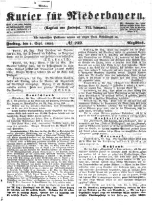 Kurier für Niederbayern Freitag 1. September 1854