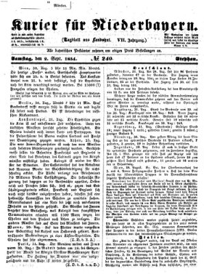 Kurier für Niederbayern Samstag 2. September 1854