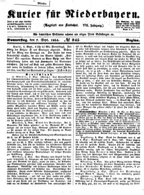 Kurier für Niederbayern Donnerstag 7. September 1854