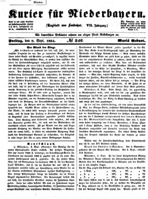 Kurier für Niederbayern Freitag 8. September 1854