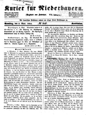 Kurier für Niederbayern Samstag 9. September 1854