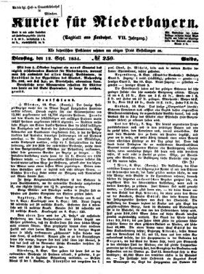 Kurier für Niederbayern Dienstag 12. September 1854