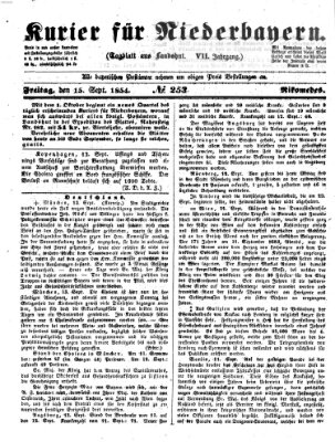 Kurier für Niederbayern Freitag 15. September 1854